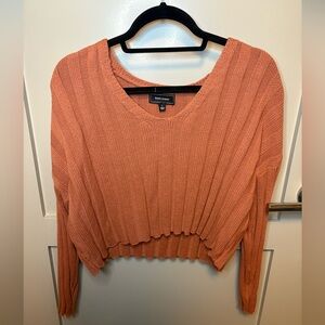 Kendall & Kylie Women's V-Neck Sweater - Orange
